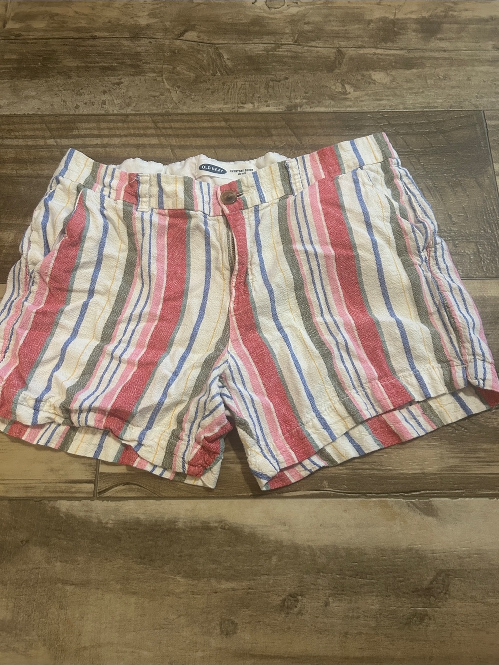 Old Navy Striped linen Blend Shorts in Red, Blue & Cream size 12